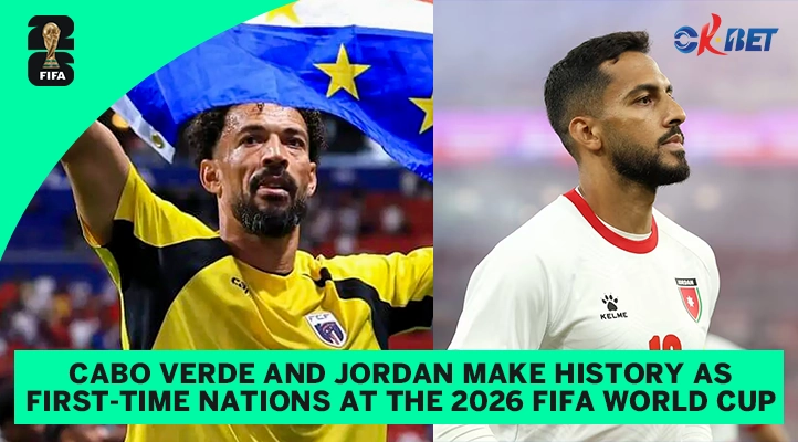 Cabo Verde and Jordan national team players celebrating their historic first FIFA World Cup 2026 qualification